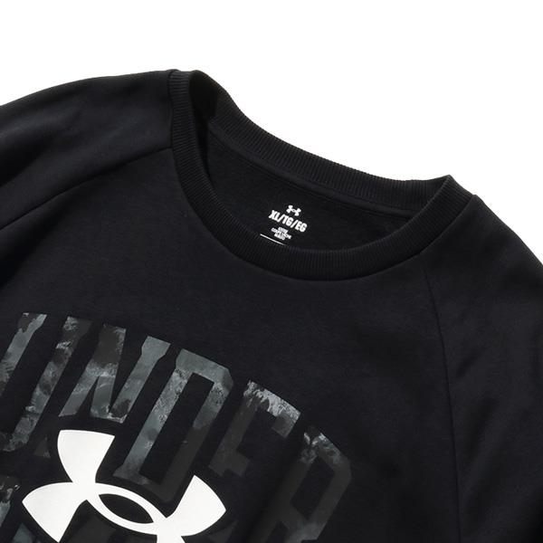 大きいサイズ メンズ UNDER ARMOUR アンダーアーマー クルーネック フリース トレーナー RIVAL FLEECE WORDMARK DYE CREW USA直輸入 1373703-001