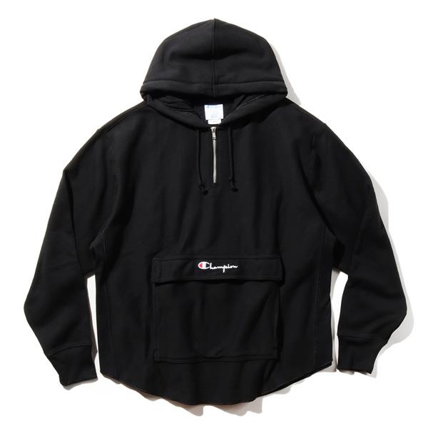 大きいサイズ メンズ Champion チャンピオン リバースウィーブ ハーフジップ プルオーバー パーカー REVERSE WEAVE BOXY ANORAK USA直輸入 s74894