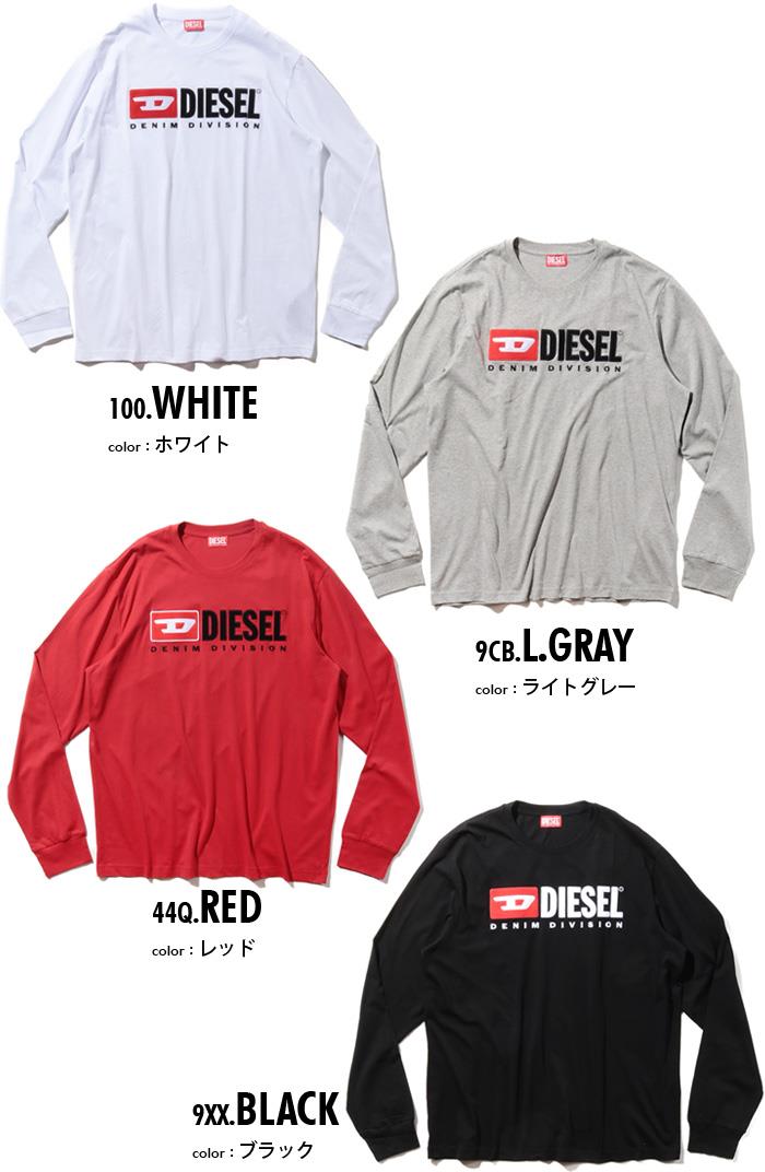 大きいサイズ メンズ DIESEL ディーゼル クルーネック ロング Tシャツ T-JUST-LS-DIVT-SHIRT 直輸入品 a03768-0aaxj