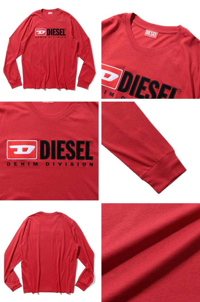 大きいサイズ メンズ DIESEL ディーゼル クルーネック ロング Tシャツ T-JUST-LS-DIVT-SHIRT 直輸入品 a03768-0aaxj