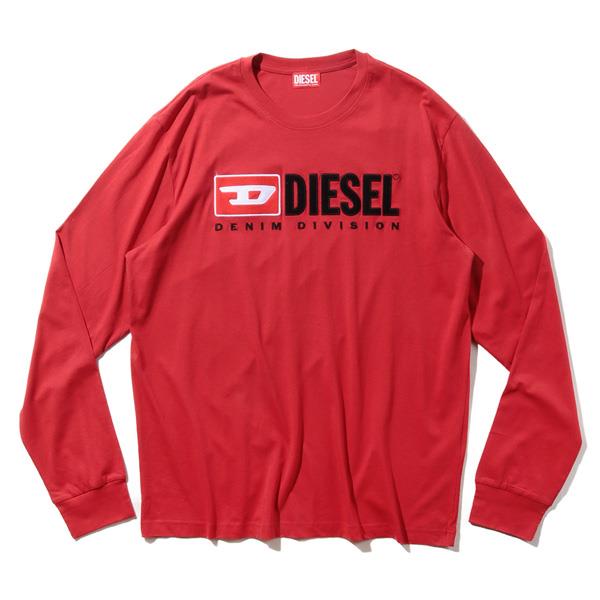 大きいサイズ メンズ DIESEL ディーゼル クルーネック ロング Tシャツ T-JUST-LS-DIVT-SHIRT 直輸入品 a03768-0aaxj
