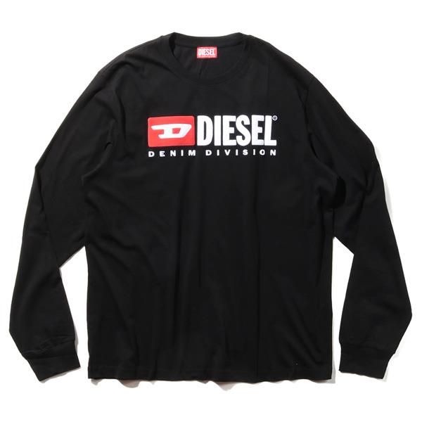 大きいサイズ メンズ DIESEL ディーゼル クルーネック ロング Tシャツ T-JUST-LS-DIVT-SHIRT 直輸入品 a03768-0aaxj