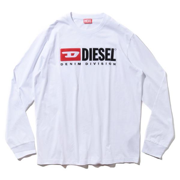 大きいサイズ メンズ DIESEL ディーゼル クルーネック ロング Tシャツ T-JUST-LS-DIVT-SHIRT 直輸入品 a03768-0aaxj