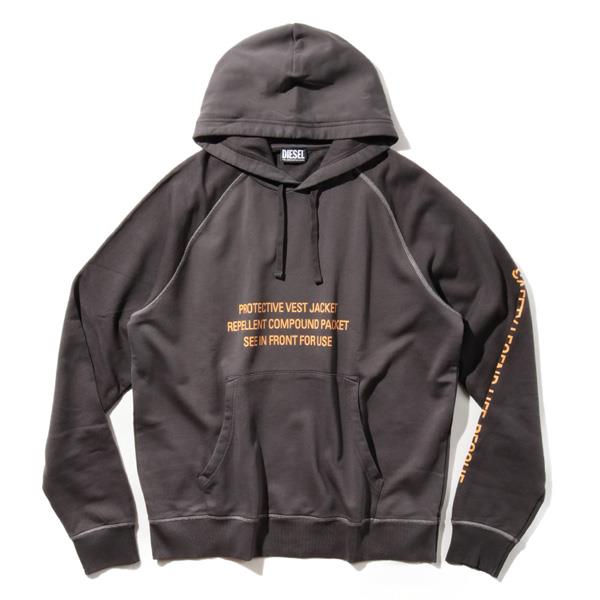 大きいサイズ メンズ DIESEL ディーゼル ラグラン プルオーバー パーカー S-GIRLAN-HOOD 直輸入品 a06402-0ifaq