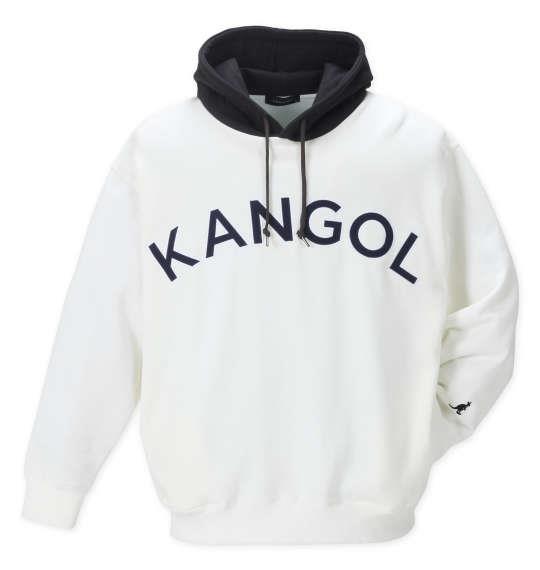 大きいサイズ メンズ KANGOL 裏起毛 プル パーカー オフホワイト 1278-2673-1 3L 4L 5L 6L 8L