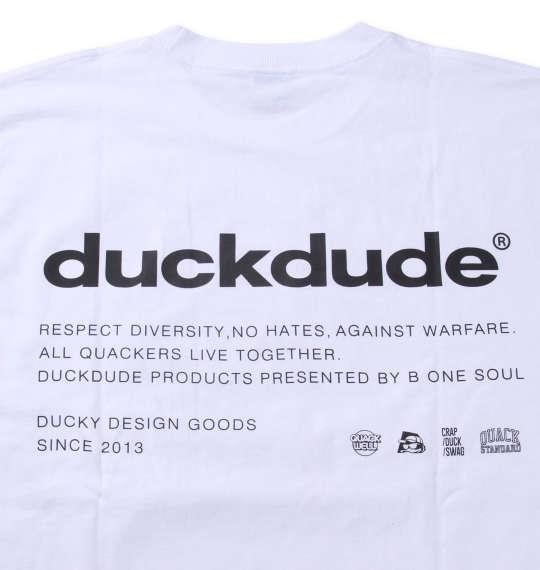 大きいサイズ メンズ b-one-soul DUCK DUDE3Dメタリック 長袖 Tシャツ ホワイト 1258-2390-1 3L 4L 5L 6L