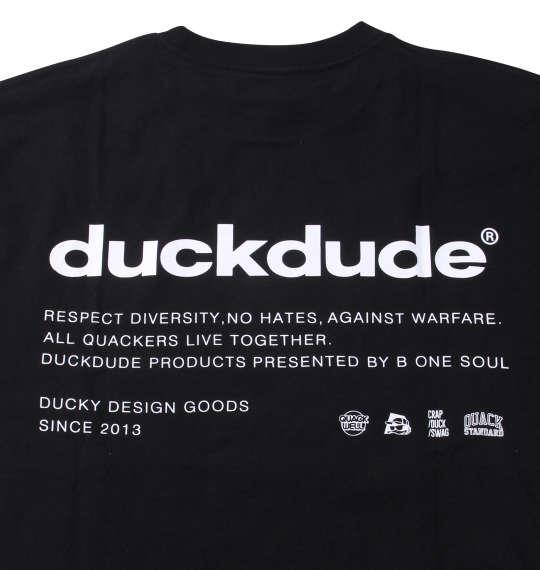 大きいサイズ メンズ b-one-soul DUCK DUDE3Dメタリック 長袖 Tシャツ ブラック 1258-2390-2 3L 4L 5L 6L