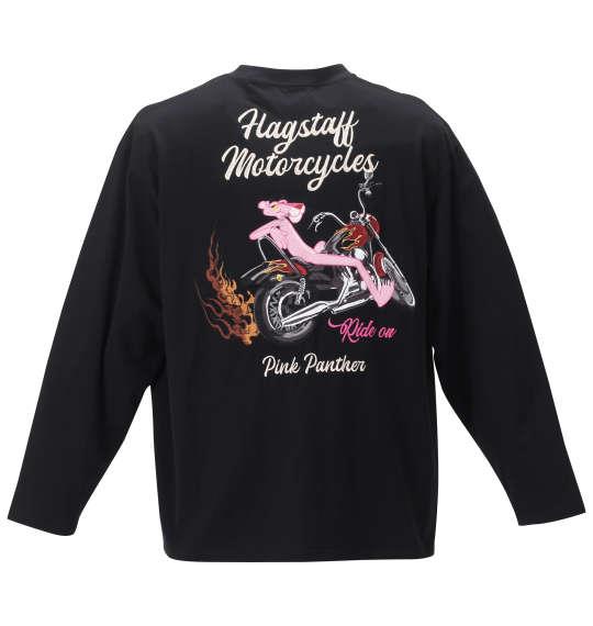 大きいサイズ メンズ PINK PANTHER × FLAGSTAFF ピンクパンサー 長袖 Tシャツ ブラック 1278-2662-1 3L 4L 5L 6L 8L