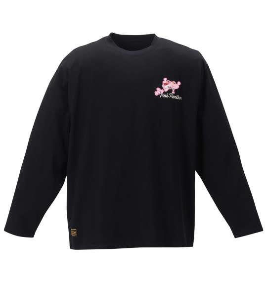 大きいサイズ メンズ PINK PANTHER × FLAGSTAFF ピンクパンサー 長袖 Tシャツ ブラック 1278-2662-1 3L 4L 5L 6L 8L