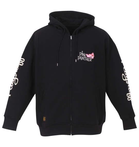 大きいサイズ メンズ PINK PANTHER × FLAGSTAFF ピンクパンサー フルジップ パーカー ブラック 1278-2663-2 3L  4L 5L 6L 8L