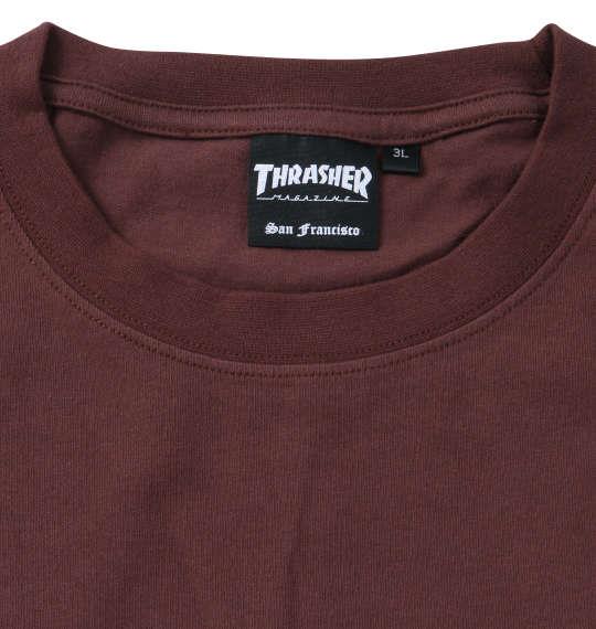 大きいサイズ メンズ THRASHER 長袖 Tシャツ ダークブラウン 1278-2690-1 3L 4L 5L 6L 8L