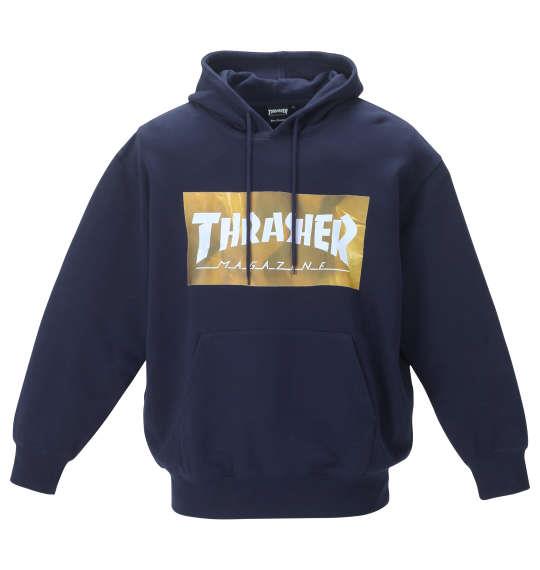 大きいサイズ メンズ THRASHER プル パーカー ネイビー 1278-2691-3 3L 4L 5L 6L 8L