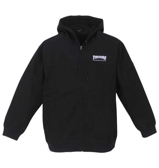 大きいサイズ メンズ THRASHER フーデッド フルジップ ワーク ジャケット ブラック 1273-2305-1 3L 4L 5L 6L 8L