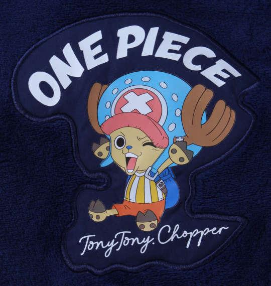 大きいサイズ メンズ ONE PIECE ボア フリース フード付 半纏 ネイビー × オフホワイト 1278-2625-1 3L 5L