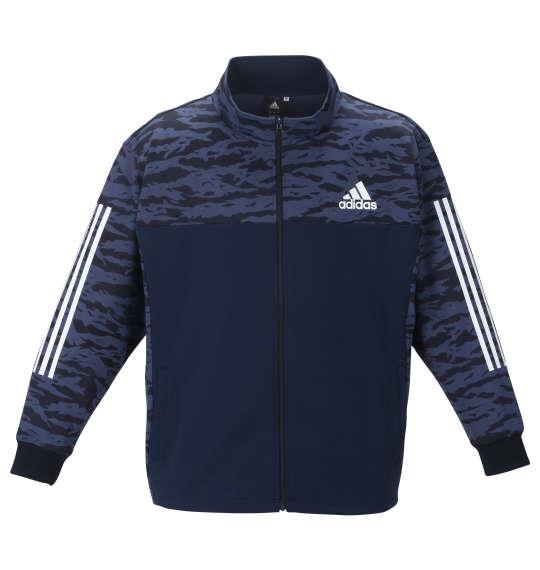 大きいサイズ メンズ adidas カモフラプリント ウォームアップ ジャケット ネイビーカモ 1276-2324-1 3XO 4XO 5XO 6XO 7XO 8XO