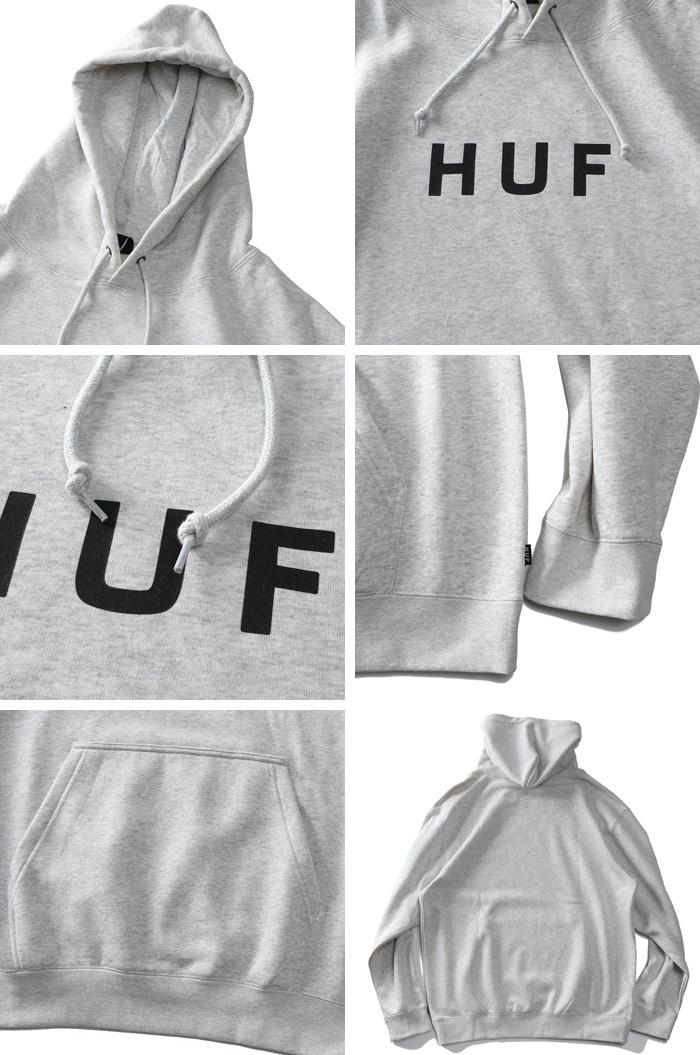 大きいサイズ メンズ HUF ハフ プルオーバー パーカー ESSENTIALS OG LOGO PULLOVER HOODIE USA直輸入  pf00490