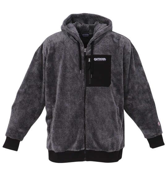 大きいサイズ メンズ OUTDOOR PRODUCTS シルキー フリース ジャケット グレー杢 1258-2336-1 2L 3L 4L 5L 6L 7L 8L