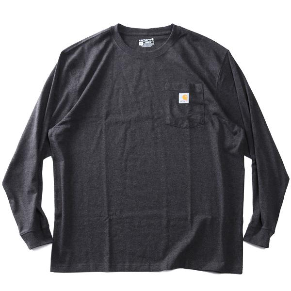 【bb1020】大きいサイズ メンズ CARHARTT カーハート ヘヴィウェイト 胸ポケット付 ロングスリーブ Tシャツ ルーズフィット USA直輸入 k126