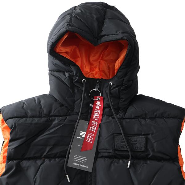 【bb1020】大きいサイズ メンズ ALPHA INDUSTRIES アルファインダストリーズ フーデッド 中綿 ベスト USA直輸入 118110