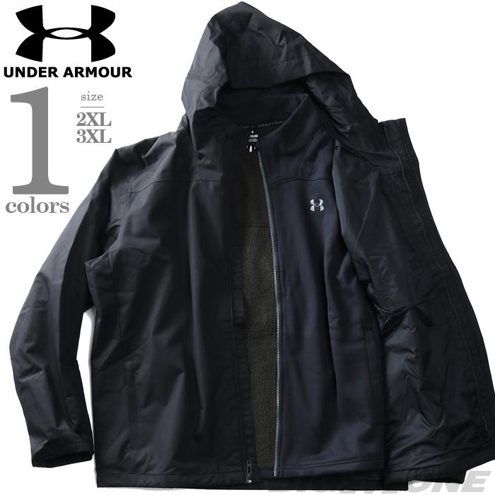 【bb1020】大きいサイズ メンズ UNDER ARMOUR アンダーアーマー ライナー付 3WAY フーデッド ジャケット USA直輸入 1371585-001