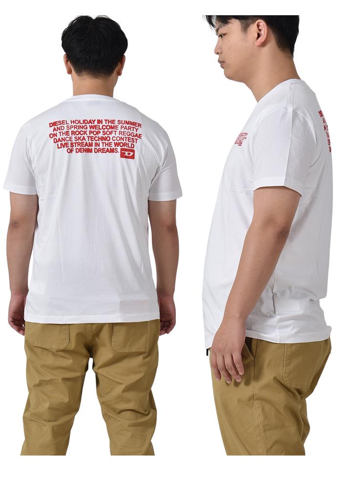 大きいサイズ メンズ DIESEL ディーゼル プリント 半袖 Tシャツ T-DIEGOR-K57 直輸入品 a08696-0grai