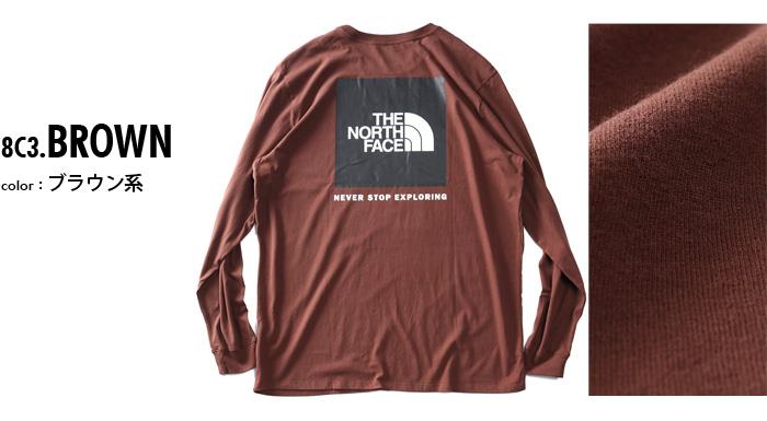 【bb1020】大きいサイズ メンズ THE NORTH FACE ノースフェイス ロンT 長袖 Tシャツ バックプリント BOX NSE TEE USA直輸入 nf0a4762-8c3