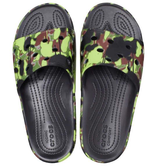 大きいサイズ メンズ crocs サンダル CLASSIC CROCS SPRAY CAMO SLIDE ブラック 1240-3232-1 M11 M12 M13 M14 M15