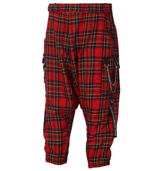 大きいサイズ メンズ PSYCHO NATION チェック サルエル カーゴパンツ レッド 1274-3202-2 3L 4L 5L 6L
