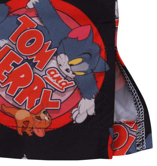 大きいサイズ メンズ TOM and JERRY 接触冷感 オープンカラー 半袖 シャツ ブラック 1277-3215-2 3L 4L 5L 6L 8L