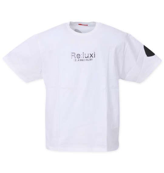 大きいサイズ メンズ Re:luxi スクリプトアーチ 半袖 Tシャツ ホワイト 1278-3206-1 3L 4L 5L 6L