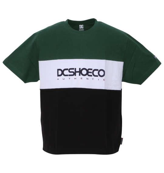 大きいサイズ メンズ DCSHOES 23 THREE BLOCK 半袖 Tシャツ グリーン × ホワイト × ブラック 1278-3222-1 3L 4L 5L 6L