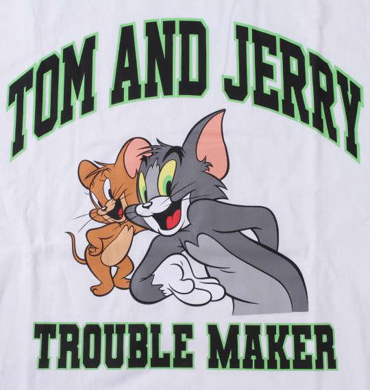 大きいサイズ メンズ TOM and JERRY 天竺プリント 半袖 Tシャツ オフホワイト 1278-3245-1 3L 4L 5L 6L 8L