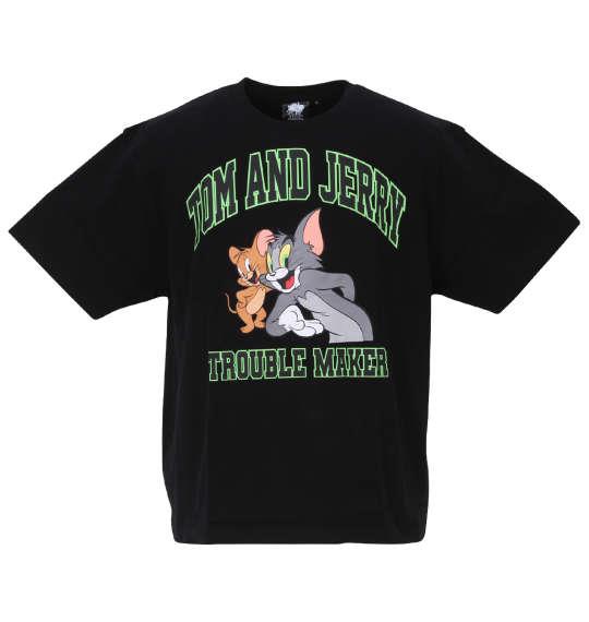 大きいサイズ メンズ TOM and JERRY 天竺プリント 半袖 Tシャツ ブラック 1278-3245-2 3L 4L 5L 6L 8L