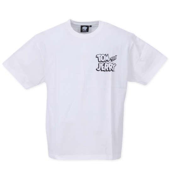 大きいサイズ メンズ TOM and JERRY 天竺プリント 半袖 Tシャツ オフホワイト 1278-3246-1 3L 4L 5L 6L 8L