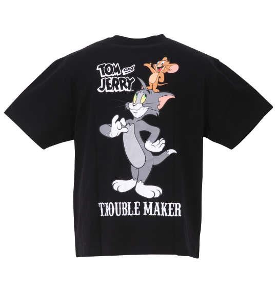 大きいサイズ メンズ TOM and JERRY 天竺プリント 半袖 Tシャツ ブラック 1278-3246-2 3L 4L 5L 6L 8L