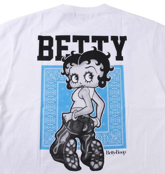 大きいサイズ メンズ BETTY BOOP 天竺プリント 半袖 Tシャツ オフホワイト 1278-3540-1 3L 4L 5L 6L 8L