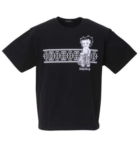 大きいサイズ メンズ BETTY BOOP 天竺プリント 半袖 Tシャツ ブラック 1278-3540-2 3L 4L 5L 6L 8L