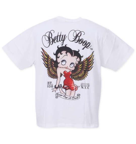 大きいサイズ メンズ BETTY BOOP 天竺プリント 半袖 Tシャツ オフホワイト 1278-3541-1 3L 4L 5L 6L 8L