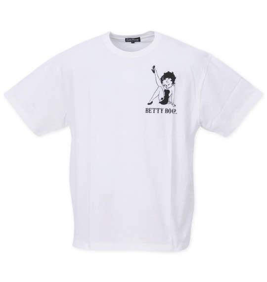 大きいサイズ メンズ BETTY BOOP 天竺プリント 半袖 Tシャツ オフホワイト 1278-3541-1 3L 4L 5L 6L 8L