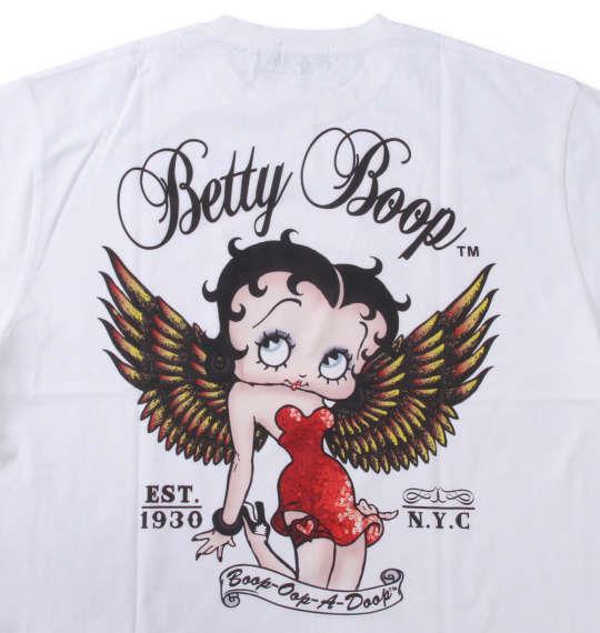 大きいサイズ メンズ BETTY BOOP 天竺プリント 半袖 Tシャツ オフホワイト 1278-3541-1 3L 4L 5L 6L 8L