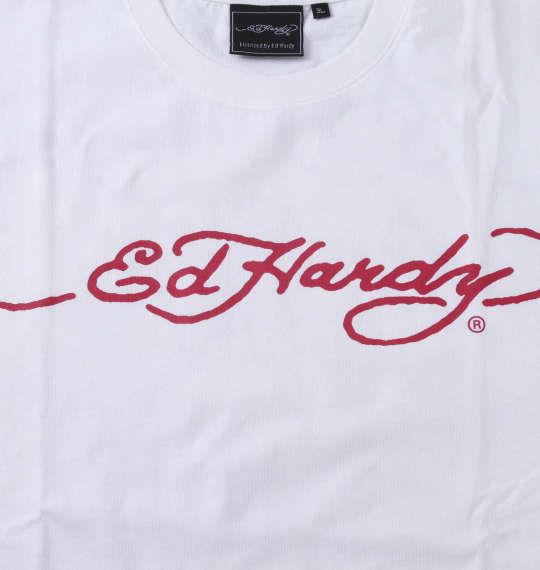 大きいサイズ メンズ Ed Hardy 天竺プリント 半袖 Tシャツ オフホワイト 1278-3560-1 3L 4L 5L 6L 8L