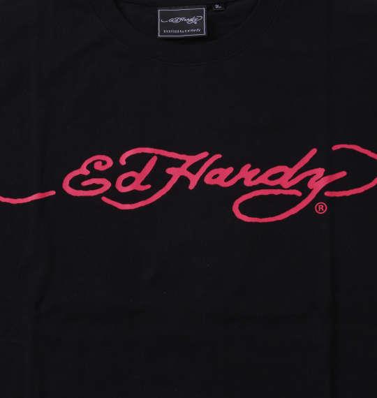 大きいサイズ メンズ Ed Hardy 天竺プリント 半袖 Tシャツ ブラック 1278-3560-2 3L 4L 5L 6L 8L