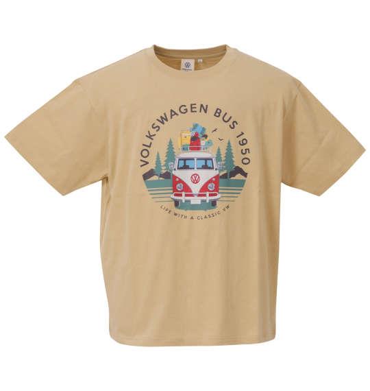 大きいサイズ メンズ VOLKSWAGEN 半袖 Tシャツ ベージュ 1268-3222-2 3L 4L 5L 6L 8L