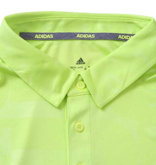 大きいサイズ メンズ adidas golf エンボス プリント 半袖 B.D シャツ パルスライム 1278-2200-3 3XO 4XO