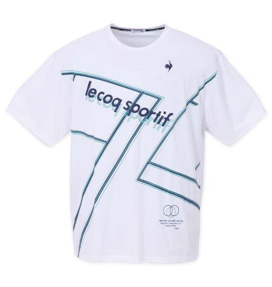 大きいサイズ メンズ LE COQ SPORTIF 杢スムースグラフィックプラクティス 半袖 Tシャツ ホワイト 1278-3260-1 3L 4L 5L 6L