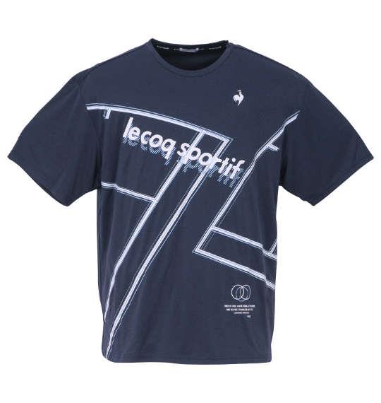 大きいサイズ メンズ LE COQ SPORTIF 杢スムースグラフィックプラクティス 半袖 Tシャツ ネイビー 1278-3260-2 3L 4L 5L 6L