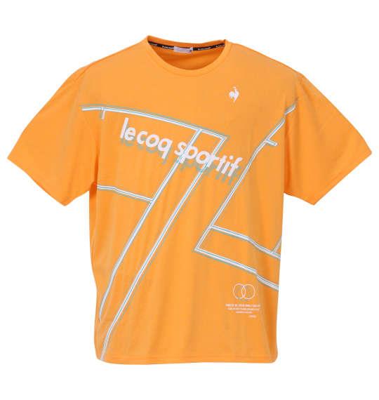 大きいサイズ メンズ LE COQ SPORTIF 杢スムースグラフィックプラクティス 半袖 Tシャツ オレンジ 1278-3260-3 3L 4L 5L 6L