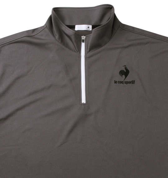 大きいサイズ メンズ LE COQ SPORTIF エコペット ハーフジップ 半袖 シャツ チャコール 1278-3264-4 3L 4L 5L 6L