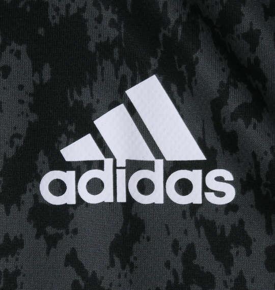 大きいサイズ メンズ adidas 総柄 半袖 ポロシャツ ダークグレー 1278-3293-2 3XO 4XO 5XO 6XO 7XO 8XO