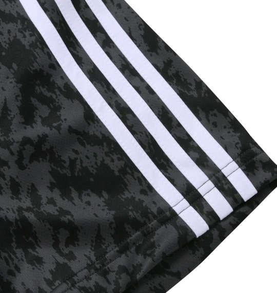 大きいサイズ メンズ adidas 総柄 半袖 ポロシャツ ダークグレー 1278-3293-2 3XO 4XO 5XO 6XO 7XO 8XO